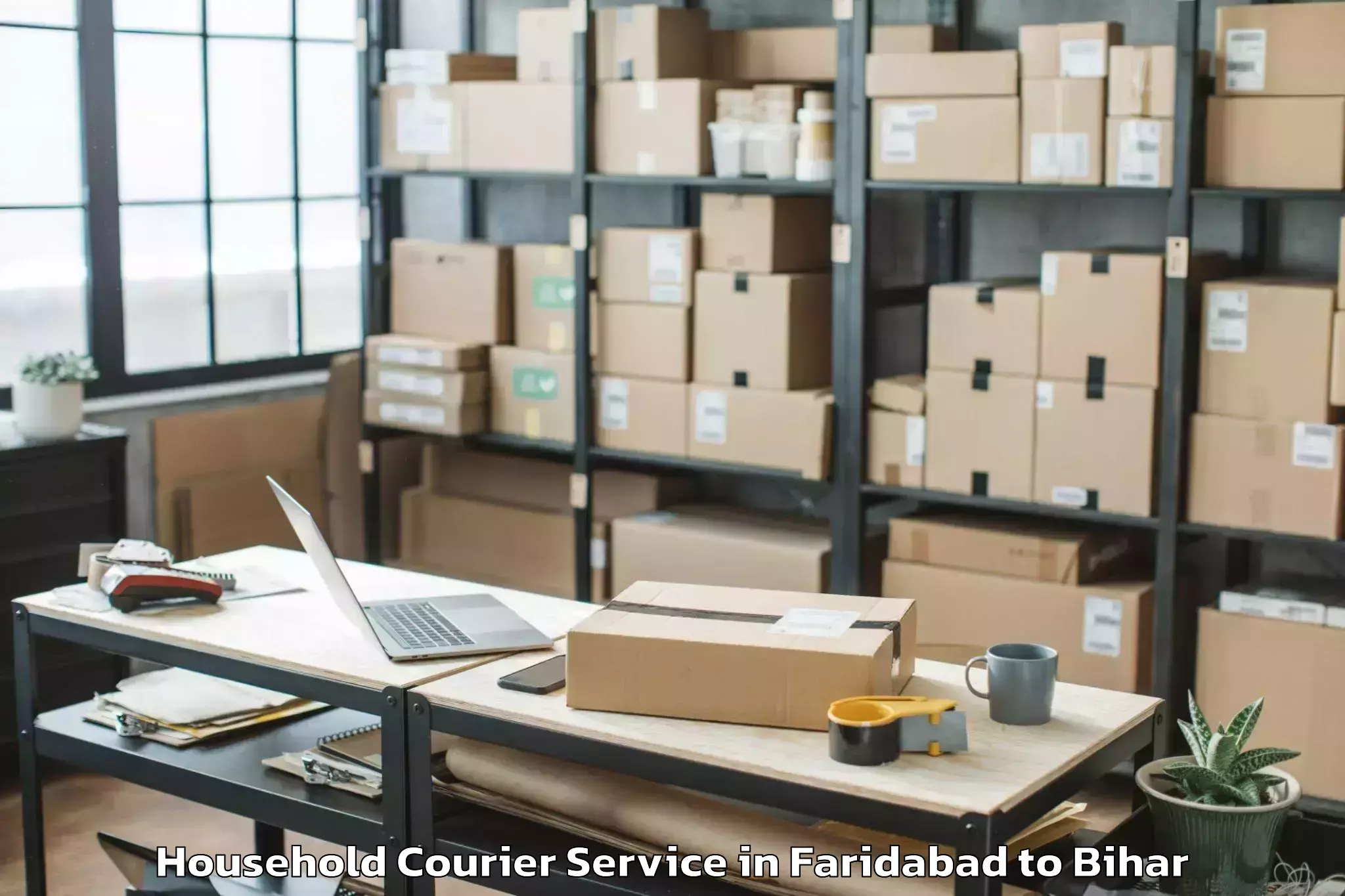 Quality Faridabad to Bairgania Household Courier